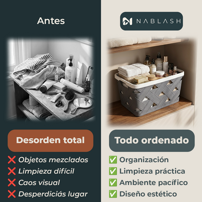 Canasto organizador trenzado