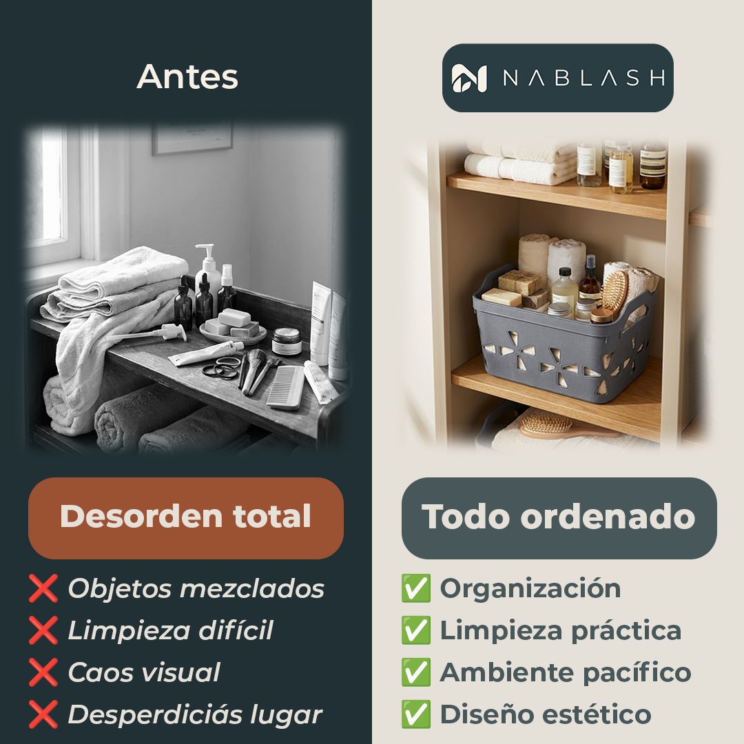 Canasto organizador con asa integrada