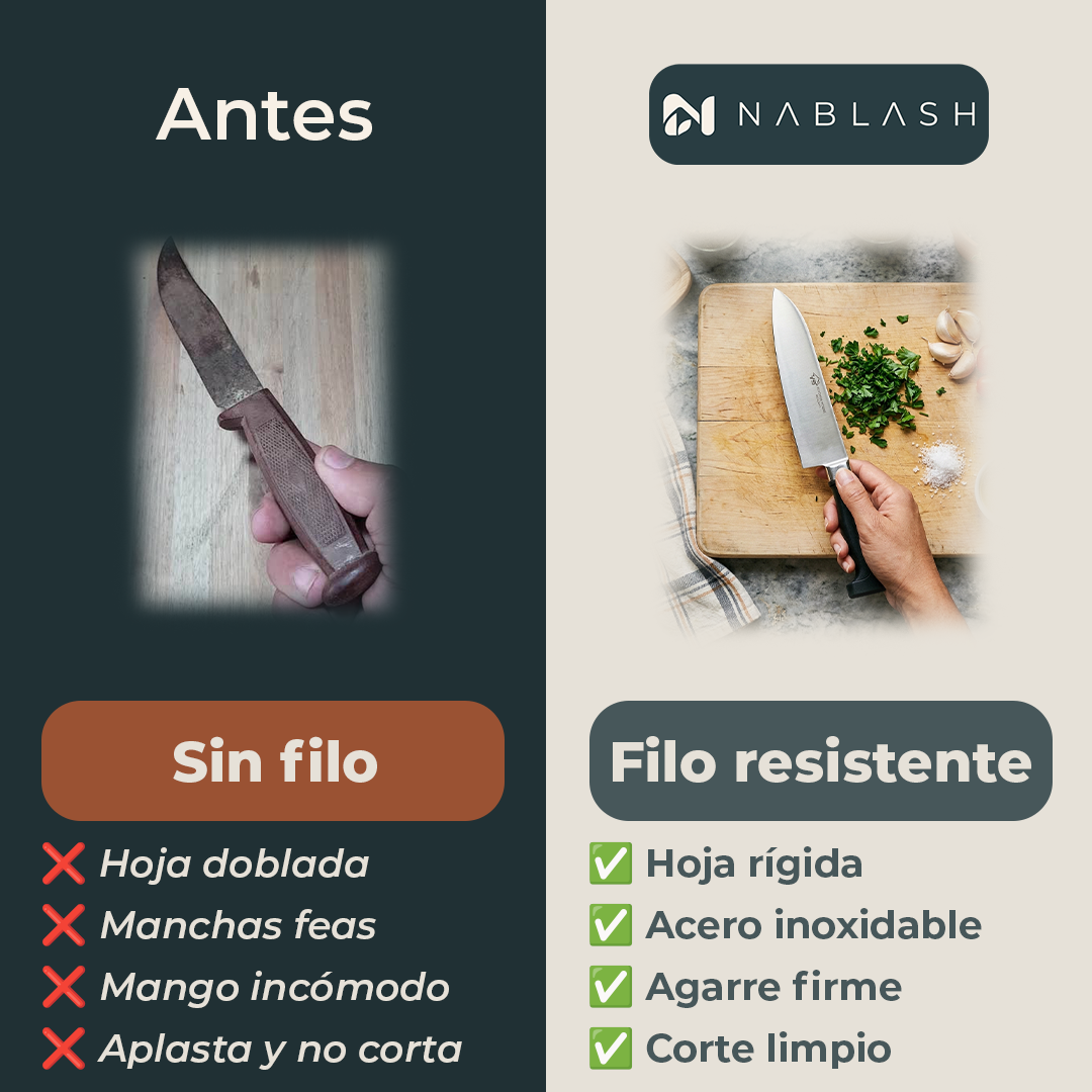 Cuchillo de chef de acero inoxidable profesional
