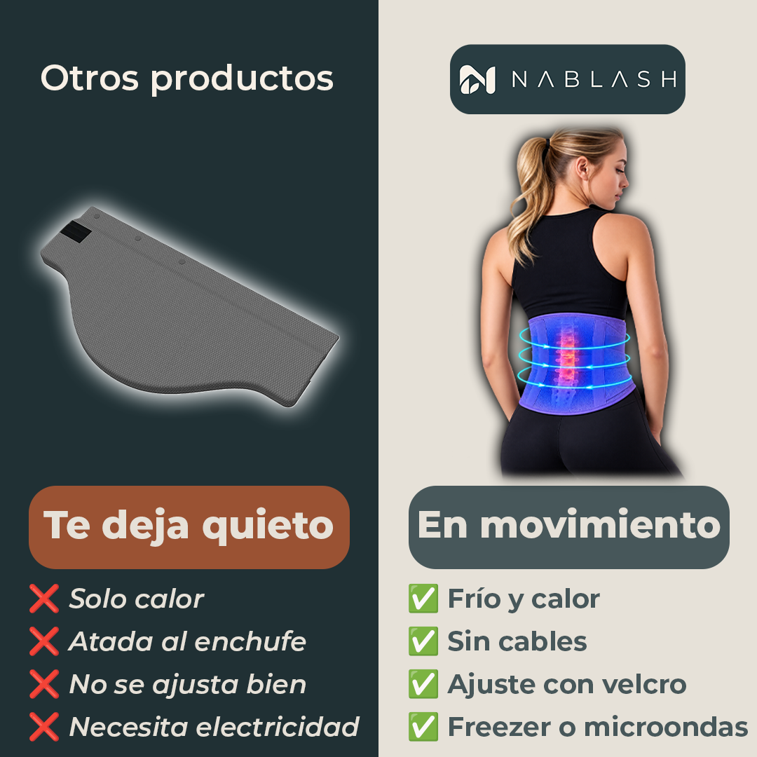 Faja lumbar ajustable con gel de frío y calor
