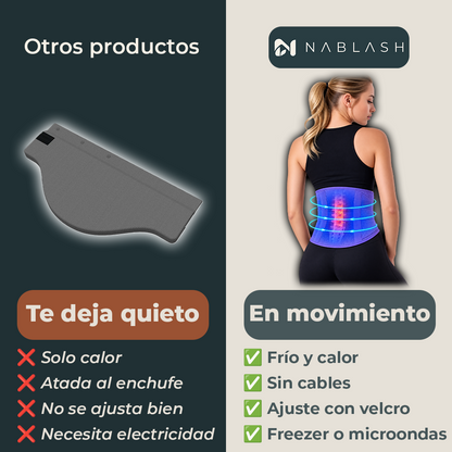 Faja lumbar ajustable con gel de frío y calor