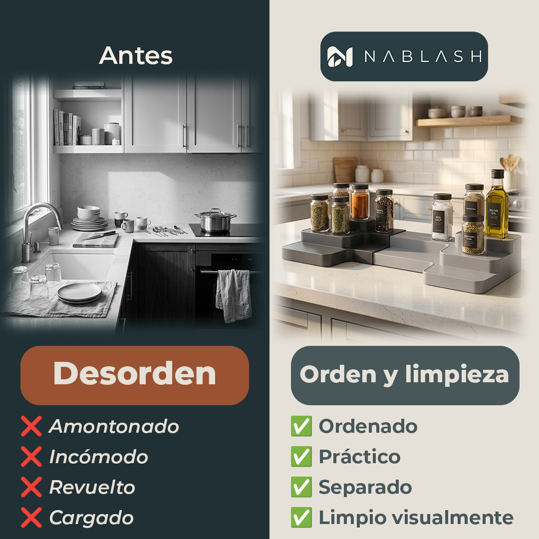 Organizador escalonado de especias extensible
