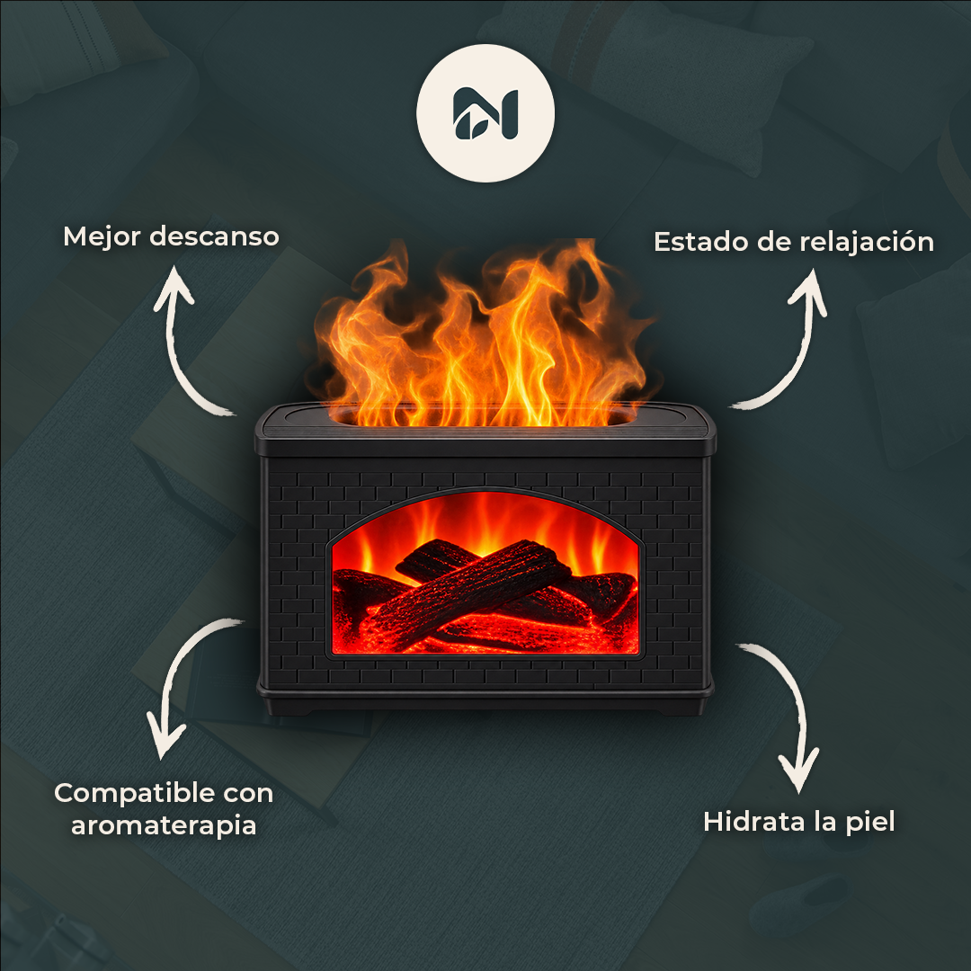 Humidificador efecto chimenea