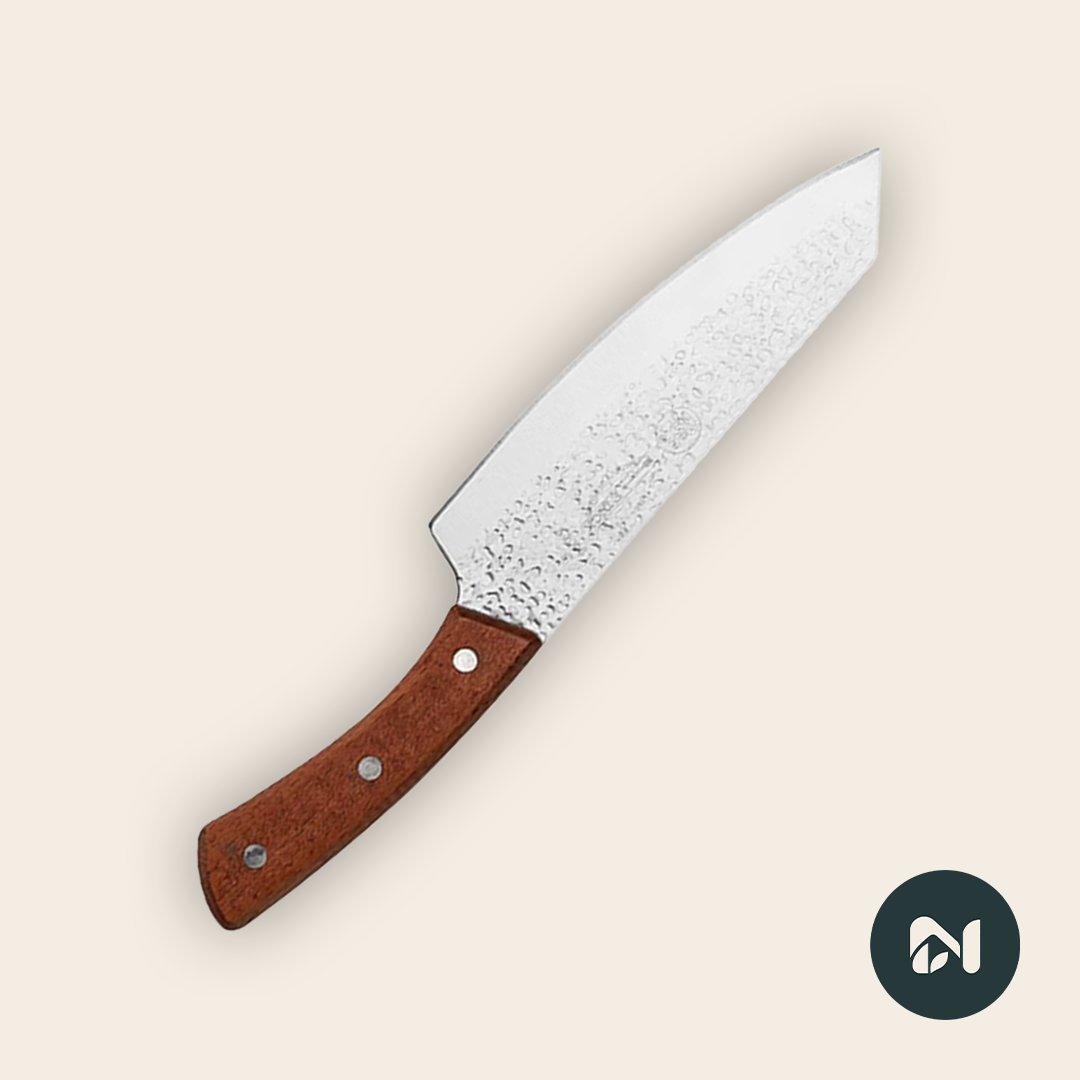 Cuchillo de chef de acero al carbono martillado