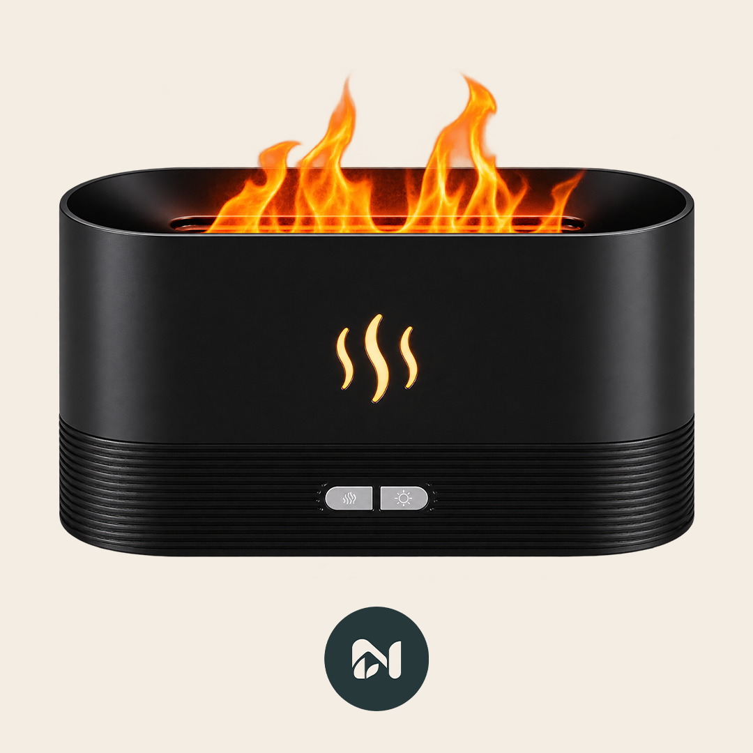 Humidificador con chimenea animada y efecto llama