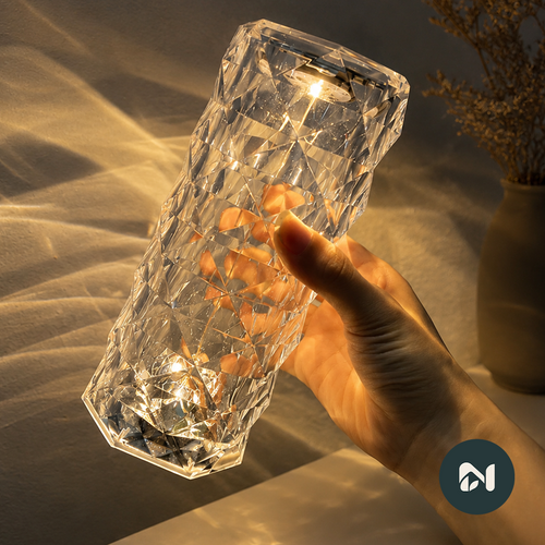 Lámpara de cristal diamante recargable con control remoto