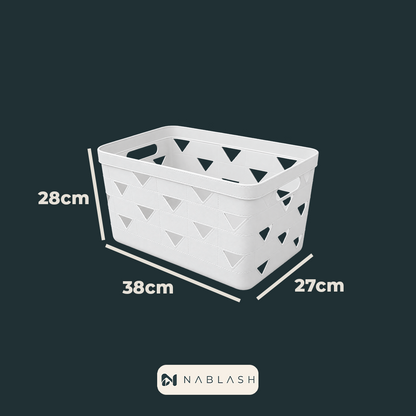 Canasto organizador con calado triangular