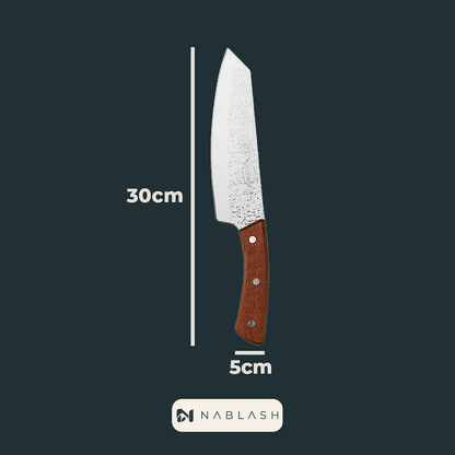Cuchillo de chef de acero al carbono martillado