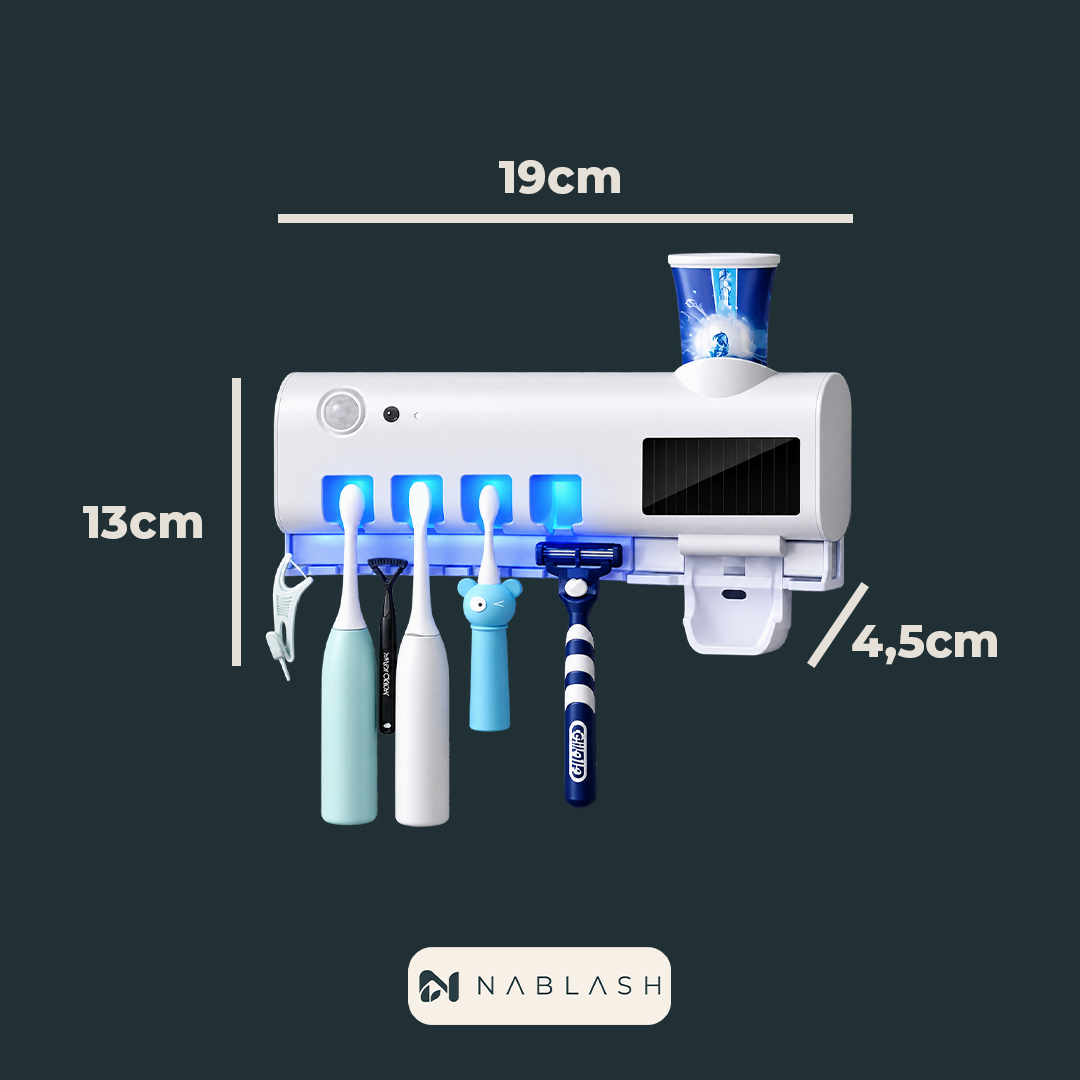 Dispenser de pasta dental y organizador de cepillos