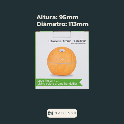Humidificador difusor de aromas con luz LED