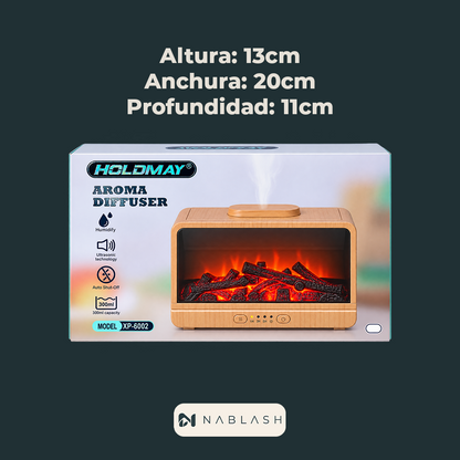 Humidificador con efecto de llama y luz ambiental