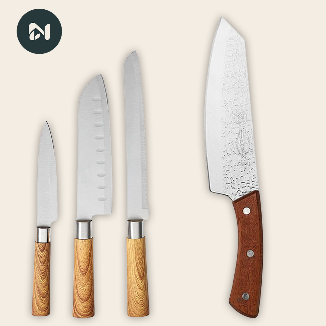 Set de 3 cuchillos de cocina con mango de palisandro