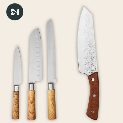 Set de 3 cuchillos de cocina con mango de palisandro