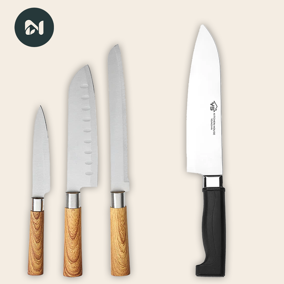 Set de 3 cuchillos de cocina con mango de palisandro