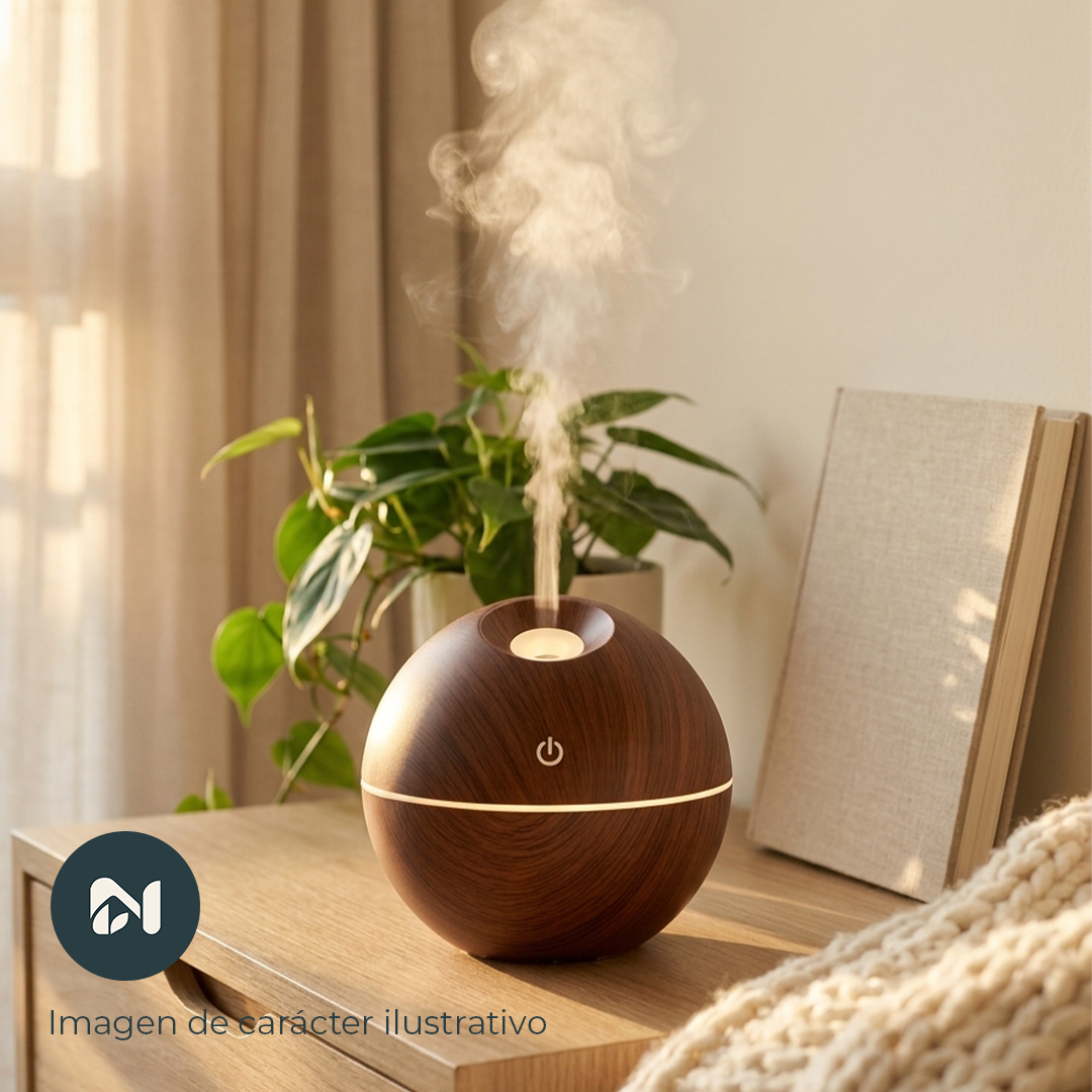 Humidificador difusor de aromas con luz LED