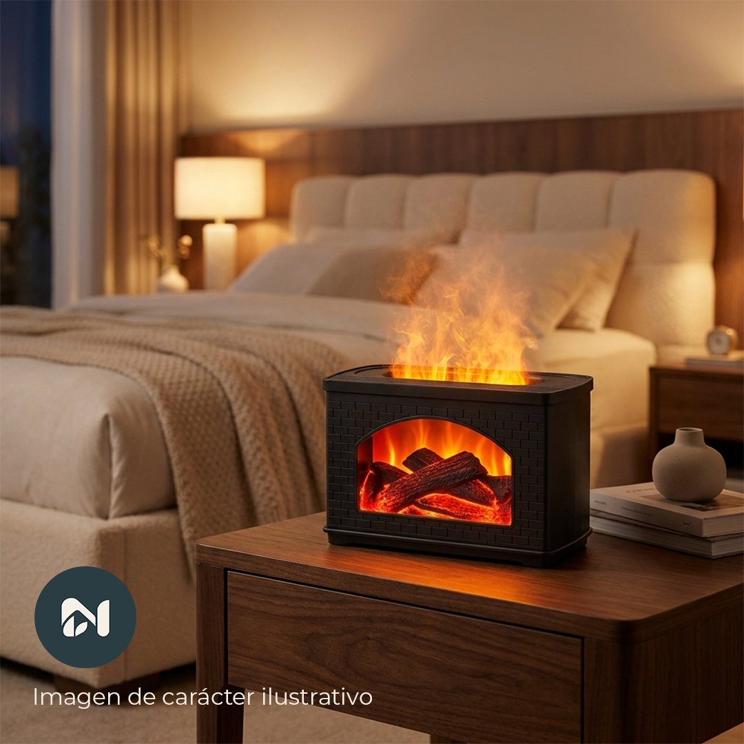 Humidificador efecto chimenea