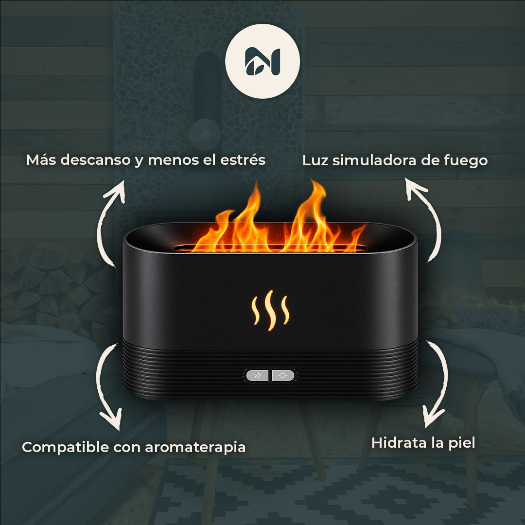 Chimenea Eléctrica Decorativa con Efecto de Llama - detalles