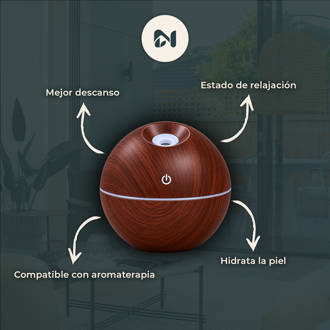Difusor de Aromaterapia con Efecto Madera - detalles
