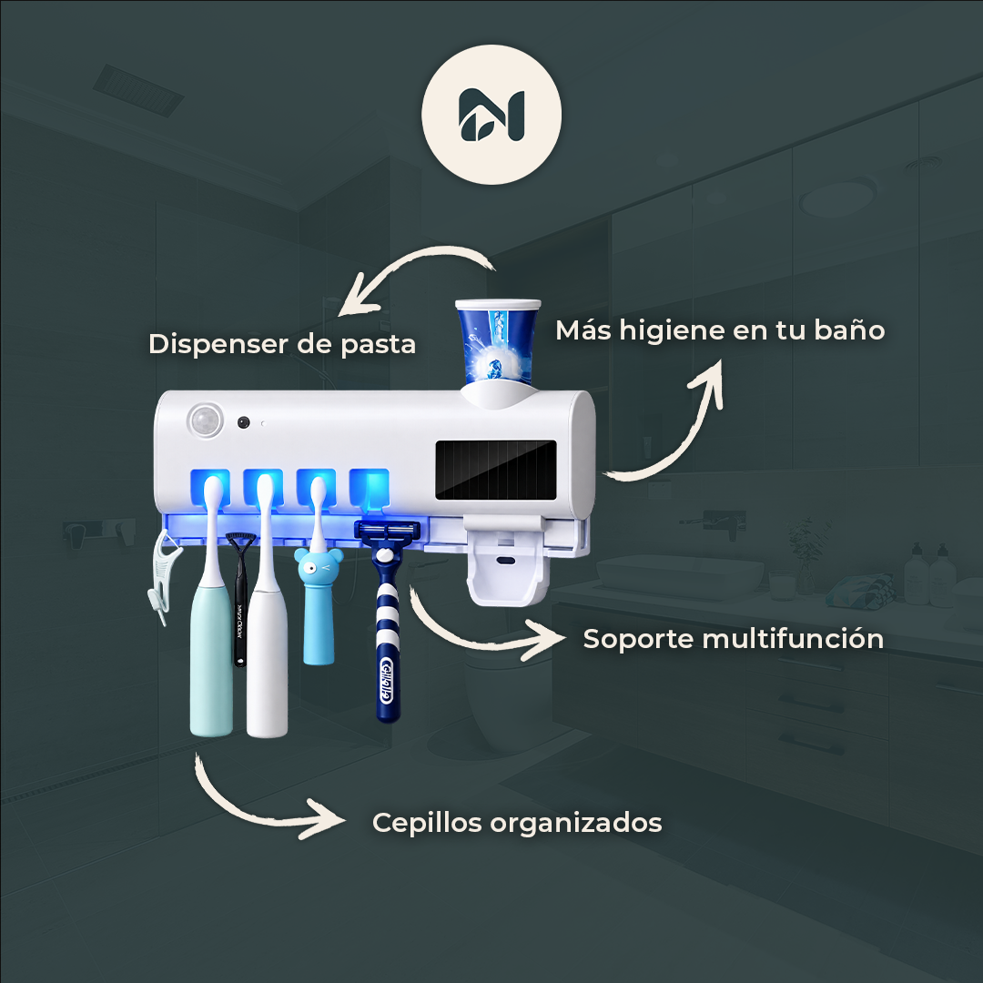 Dispenser de Pasta Dental con Luz UV Sanitizadora - funciones
