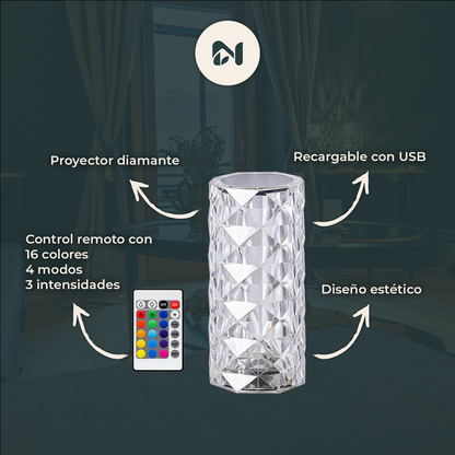 Lámpara de Cristal Diamante RGB con Control Remoto - beneficios