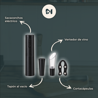 Sacacorchos Eléctrico USB Set - funciones