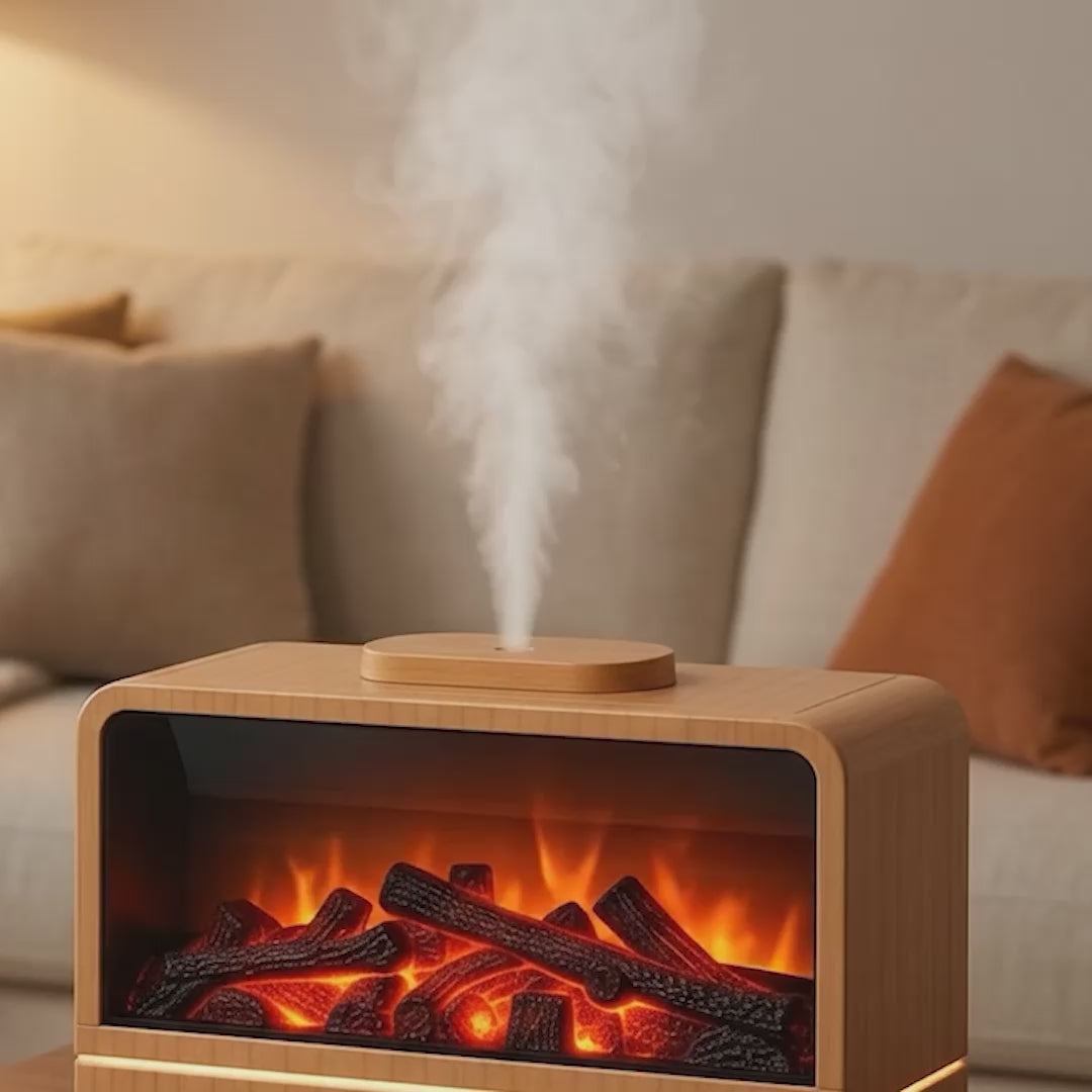 Difusor Humidificador con Efecto Chimenea - video del producto
